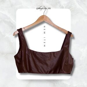 SKIMS Faux Leather Bralette in Jasper 4X NWT